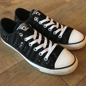 Converse Chuck Taylor All Star Low black sequin 9